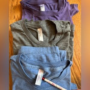Lot of 3 America Apparel tri-blend vintage shirts large triblend